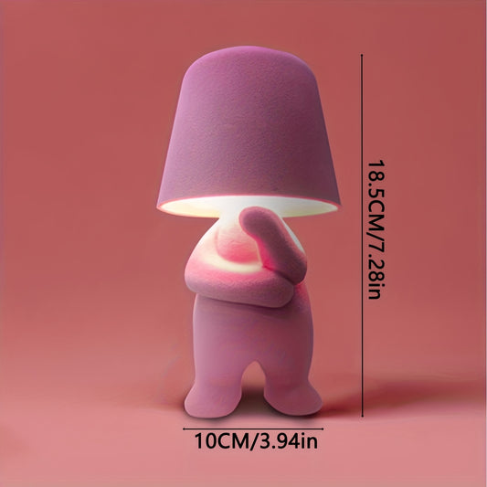 Bedside Touch Control Table Lamp – Velvet Mannequin Thinker Statue LED Desk Lamp