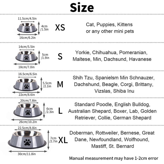 1PC Stainless Steel Pet Bowl – Anti-Fall Food Bowl for Dogs & Cats