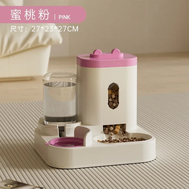 Automatic Feeder Dog & Cat Food Bowl with Water Fountain β Large Capacity Pet Food Dispenser