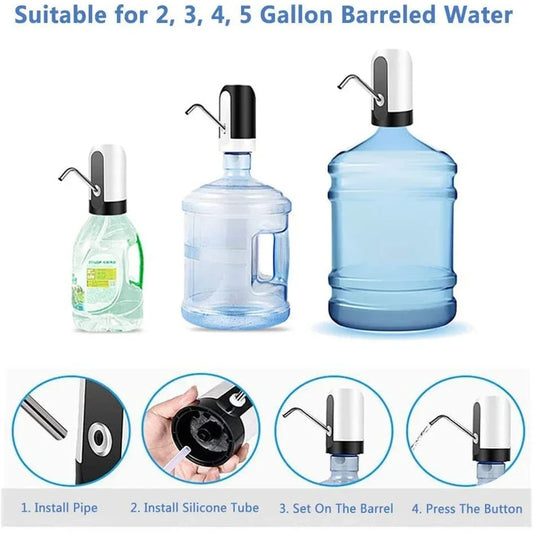Portable Electric Water Dispenser Pump – USB Rechargeable for 5-Gallon Bottles
