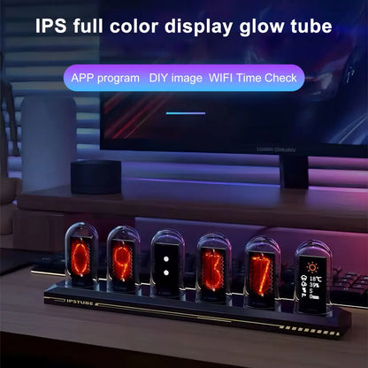 RGB Nixie Tube Clock – LED Glows with IPS Color Screen and DIY Analog/Digital Display