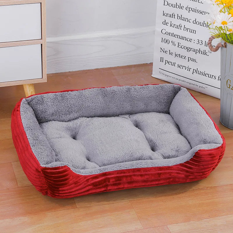 Color Square Winter Soft Warm House for Dogs & Cats – Waterproof Pet Bed