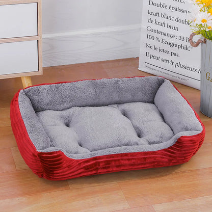 Color Square Winter Soft Warm House for Dogs & Cats – Waterproof Pet Bed