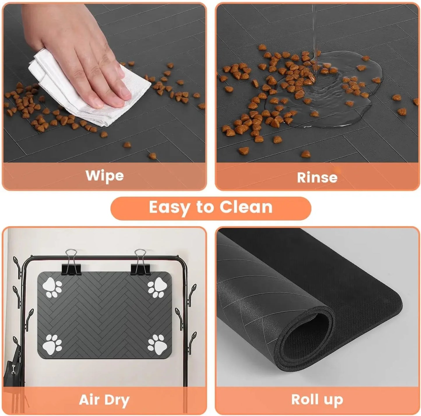 Absorbent Pet Feeding Mat – Waterproof Placemat for Dog & Cat Bowls