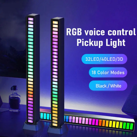 Smart RGB Symphony Sound Control LED Light – Music Rhythm Ambient Pickup Lamp