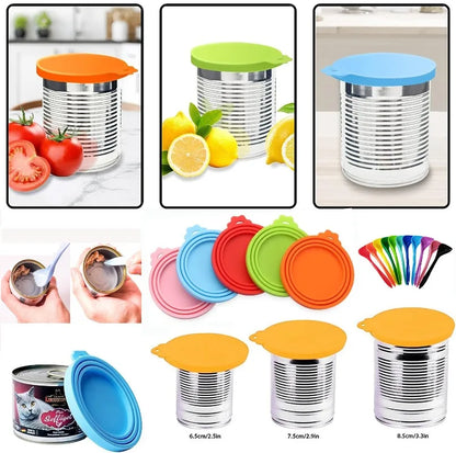 2pcs/set Reusable Pet Food Can Cover – Silicone Dog & Cat Storage Lid with Spoon