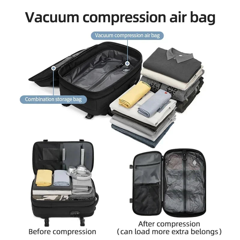 Men’s Travel Backpack – 17” Laptop Backpack with Vacuum Compression & Large Capacity