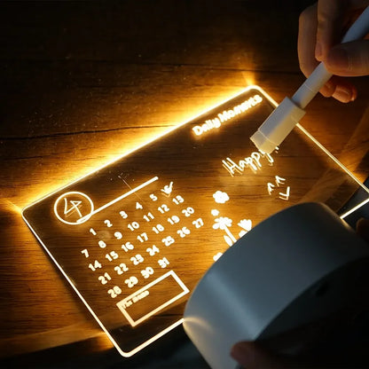 DIY Notepad LED Drawing Board – Glowing Acrylic Message Board for Kids & Adults