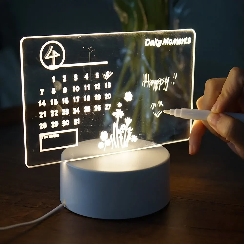 DIY Notepad LED Drawing Board – Glowing Acrylic Message Board for Kids & Adults