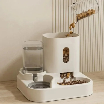 Automatic Feeder Dog & Cat Food Bowl with Water Fountain – Large Capacity Pet Food Dispenser