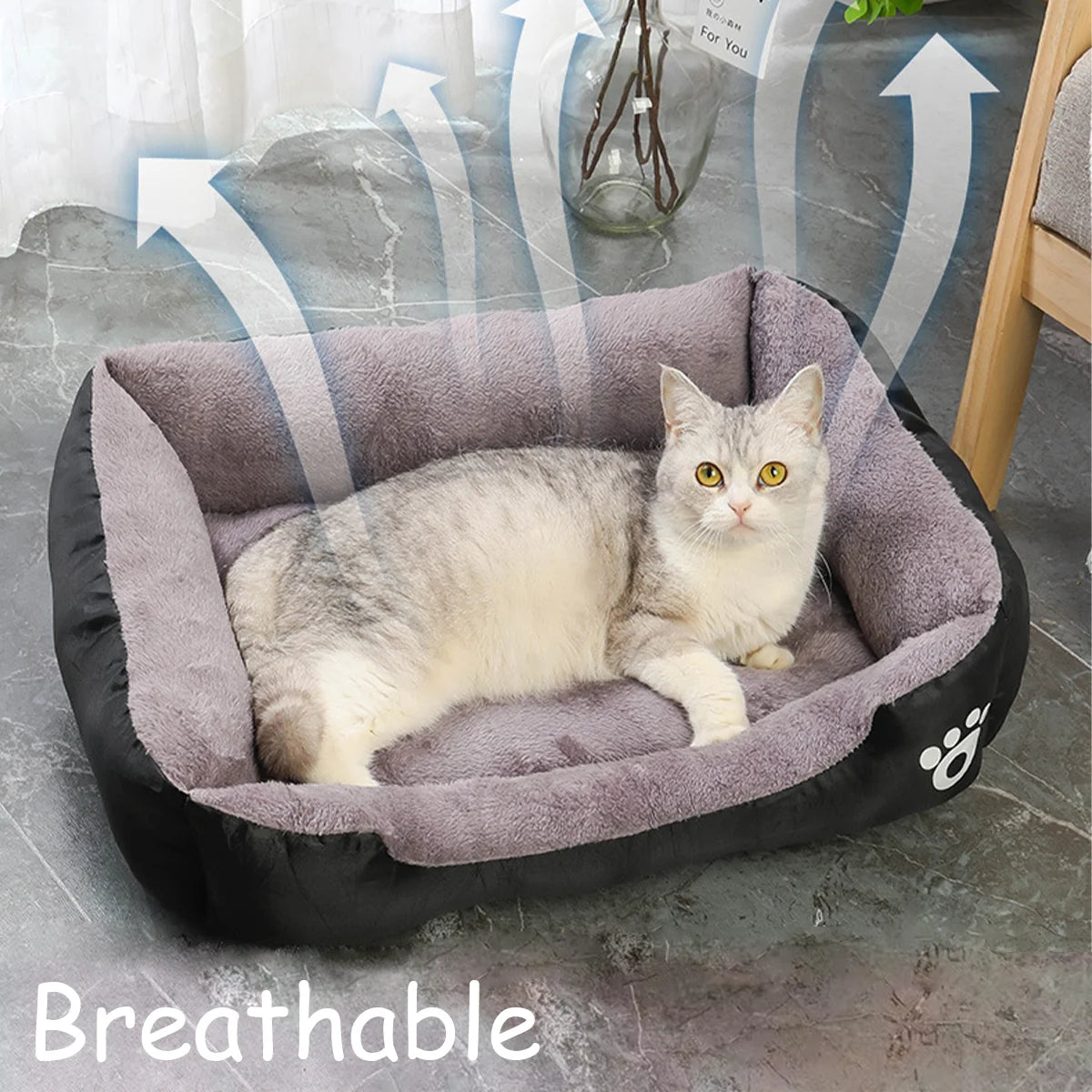 Color Square Winter Soft Warm House for Dogs & Cats – Waterproof Pet Bed