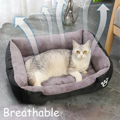 Color Square Winter Soft Warm House for Dogs & Cats – Waterproof Pet Bed