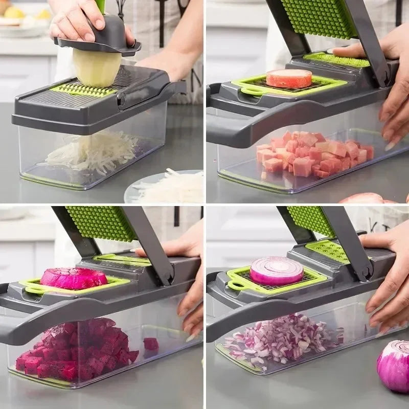 14/16-in-1 Multifunctional Vegetable Chopper – Food Grater, Slicer, and Dicer