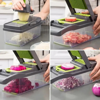 14/16-in-1 Multifunctional Vegetable Chopper – Food Grater, Slicer, and Dicer