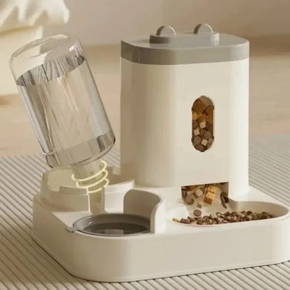 Automatic Feeder Dog & Cat Food Bowl with Water Fountain – Large Capacity Pet Food Dispenser