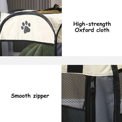 Portable Foldable Pet Tent – Octagonal Puppy Shelter & Outdoor Kennel