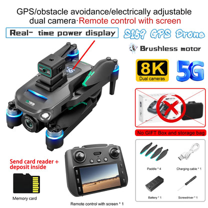 S159 GPS Drone – 8K HD Camera FPV Quadcopter with Obstacle Avoidance & 5G Image Transfer