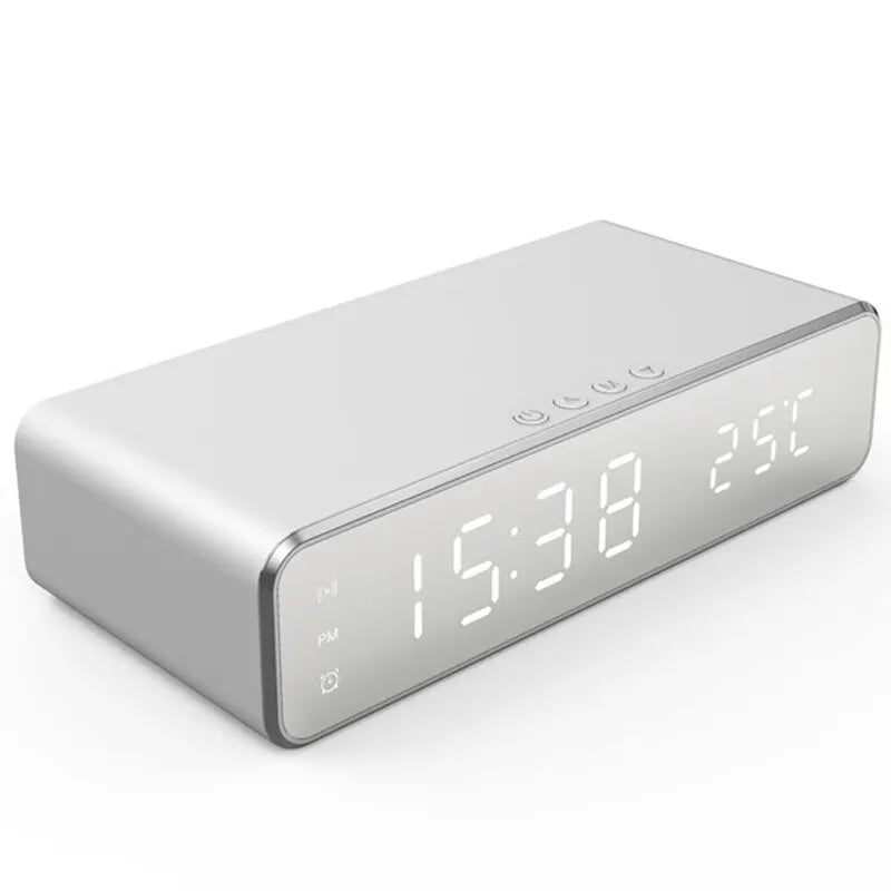Wireless Charger Time Alarm Clock – All-in-One Charging Dock Station