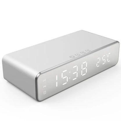Wireless Charger Time Alarm Clock – All-in-One Charging Dock Station