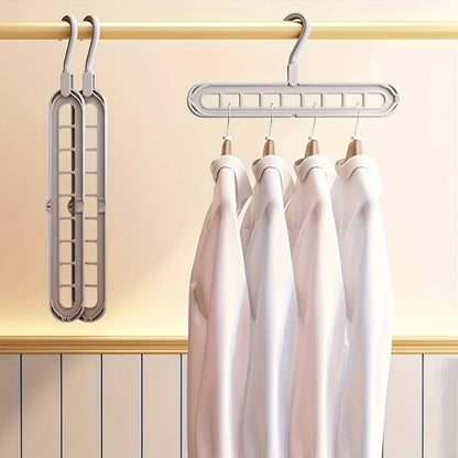 3pcs Plastic 9-Hole Foldable Hangers – Heavy Duty Space-Saving Clothes Organizer