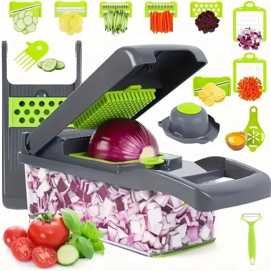 14/16-in-1 Multifunctional Vegetable Chopper – Food Grater, Slicer, and Dicer