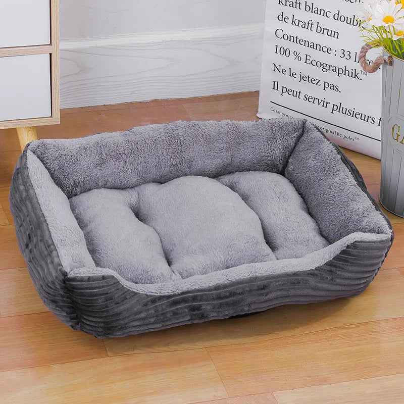 Color Square Winter Soft Warm House for Dogs & Cats – Waterproof Pet Bed