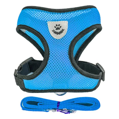 Cat Harness Vest & Walking Lead Leash – Adjustable Mesh Dog Harness for Small & Medium Pets