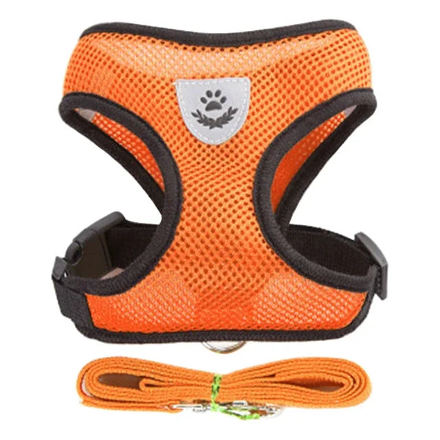 Cat Harness Vest & Walking Lead Leash – Adjustable Mesh Dog Harness for Small & Medium Pets