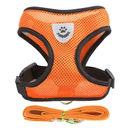 Cat Harness Vest & Walking Lead Leash – Adjustable Mesh Dog Harness for Small & Medium Pets