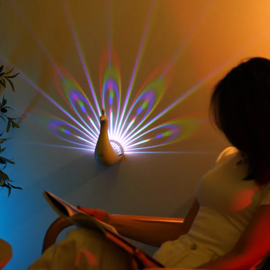 Peacocks Wall Lamp – Colorful 3D Animal Lighting for a Creative Bedroom Atmosphere