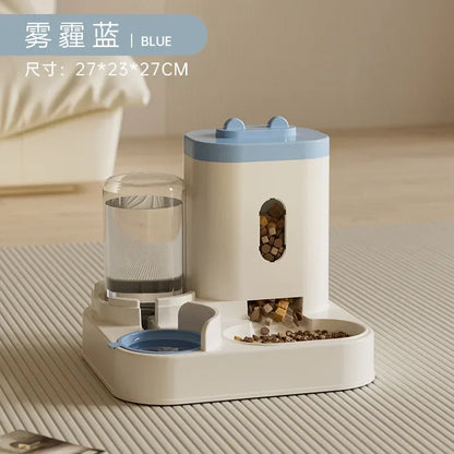 Automatic Feeder Dog & Cat Food Bowl with Water Fountain – Large Capacity Pet Food Dispenser