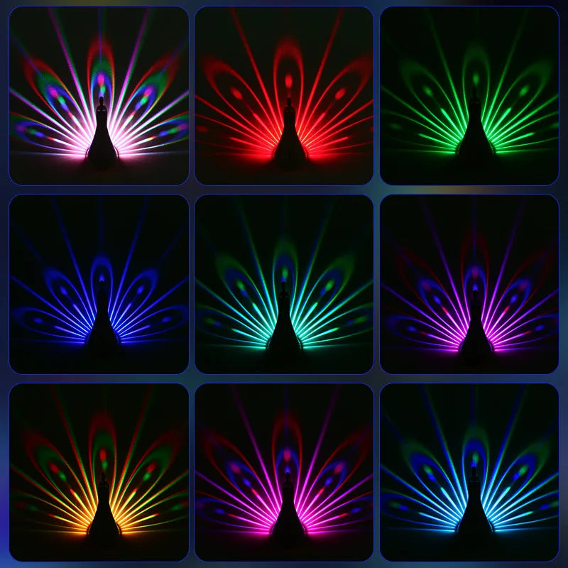 Peacocks Wall Lamp – Colorful 3D Animal Lighting for a Creative Bedroom Atmosphere