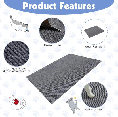 Anti-Cat Scratch Mat – Trimmable Self-Adhesive Carpet for Furniture & Sofa Protection