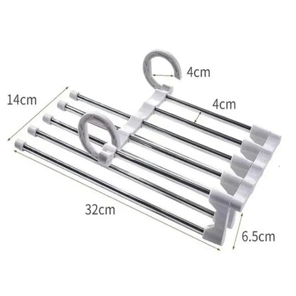 1PC Telescopic Folding Pants Rack – Multi-Layer Pants Hanger for Wardrobe Storage