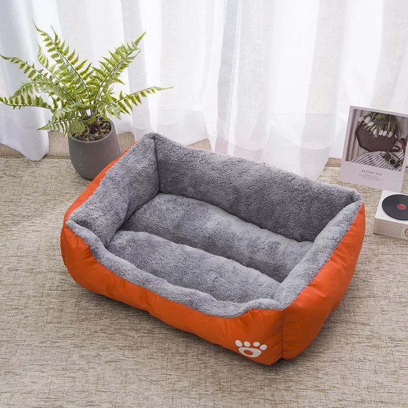 Color Square Winter Soft Warm House for Dogs & Cats – Waterproof Pet Bed