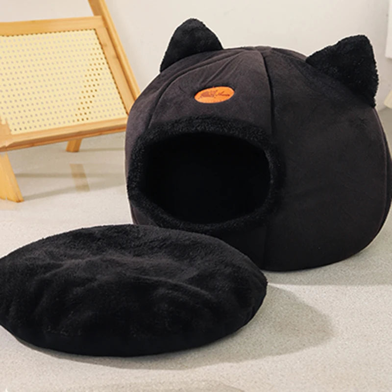 New Deep Sleep Comfort Cat Bed – Cozy Cave Nest for Small Dogs & Cats