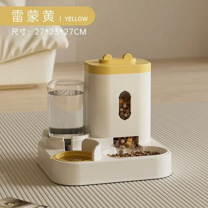 Automatic Feeder Dog & Cat Food Bowl with Water Fountain – Large Capacity Pet Food Dispenser