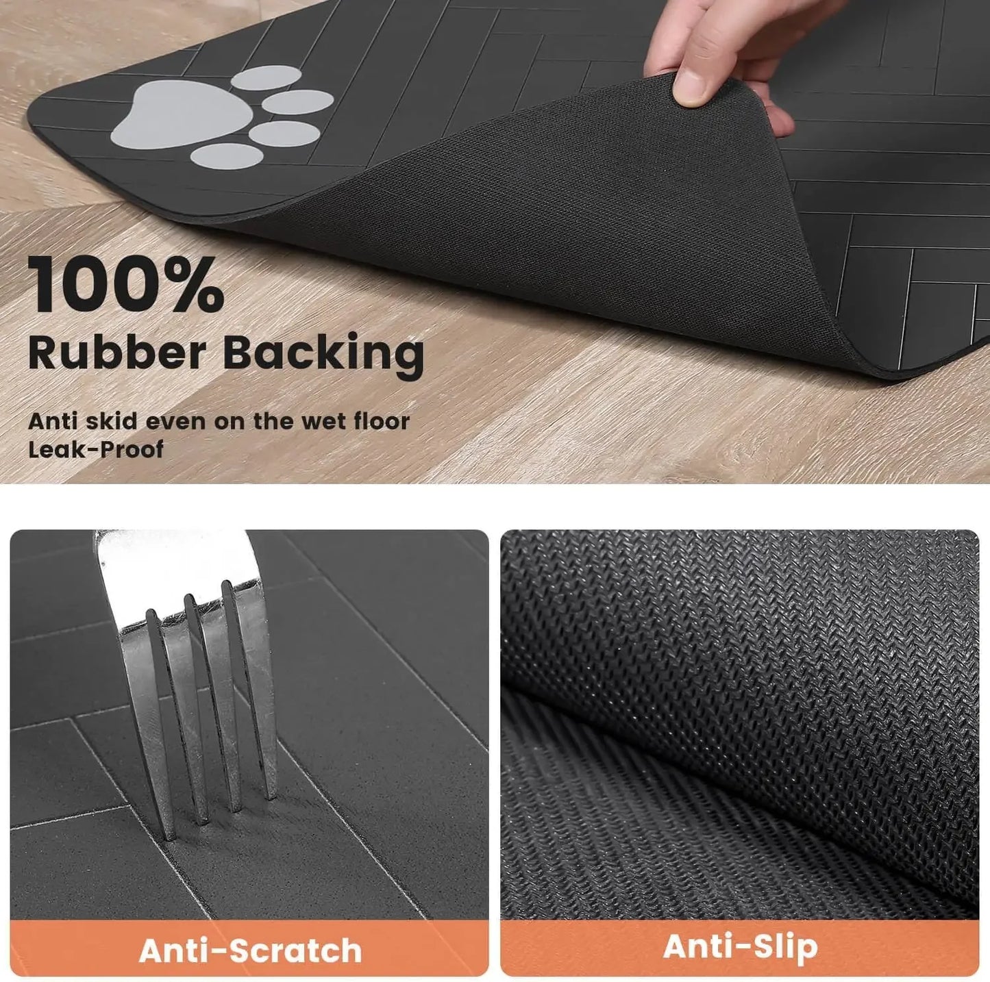 Absorbent Pet Feeding Mat – Waterproof Placemat for Dog & Cat Bowls