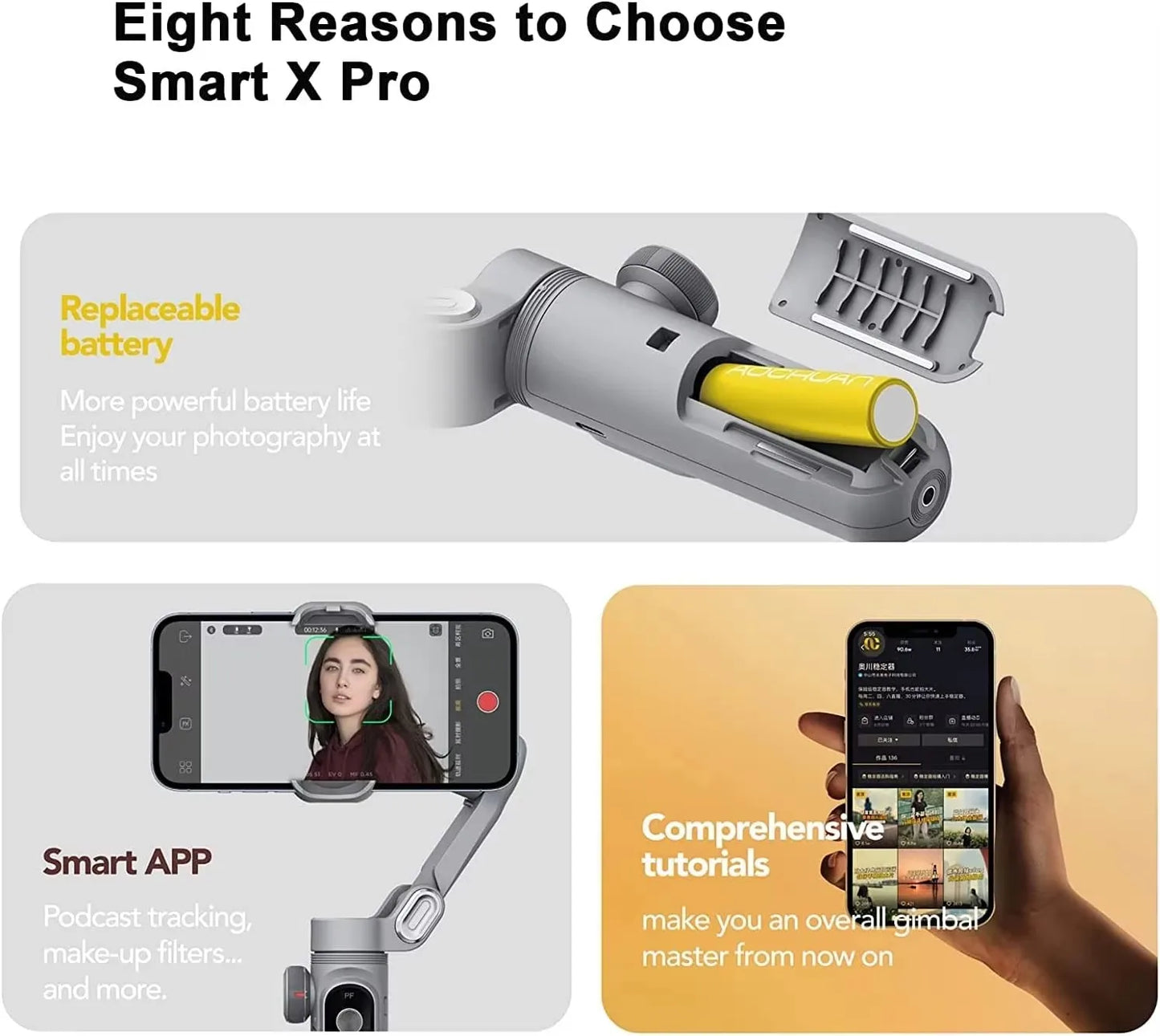 Handheld Gimbal Stabilizer Smart X Pro – Professional Stabilization for Your Smartphone