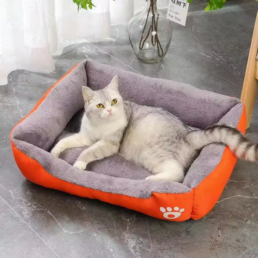 Color Square Winter Soft Warm House for Dogs & Cats – Waterproof Pet Bed
