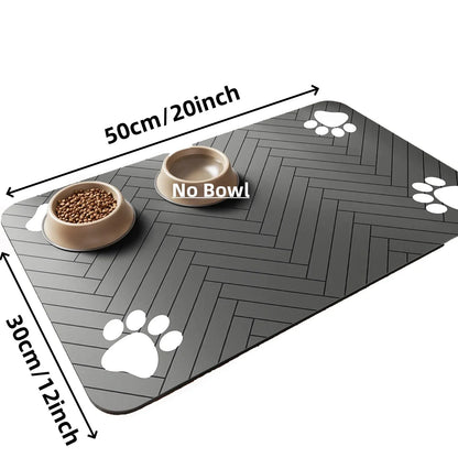 Absorbent Pet Feeding Mat – Waterproof Placemat for Dog & Cat Bowls
