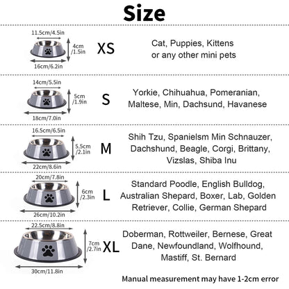 1PC Stainless Steel Pet Bowl – Anti-Fall Food Bowl for Dogs & Cats