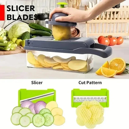 14/16-in-1 Multifunctional Vegetable Chopper – Food Grater, Slicer, and Dicer