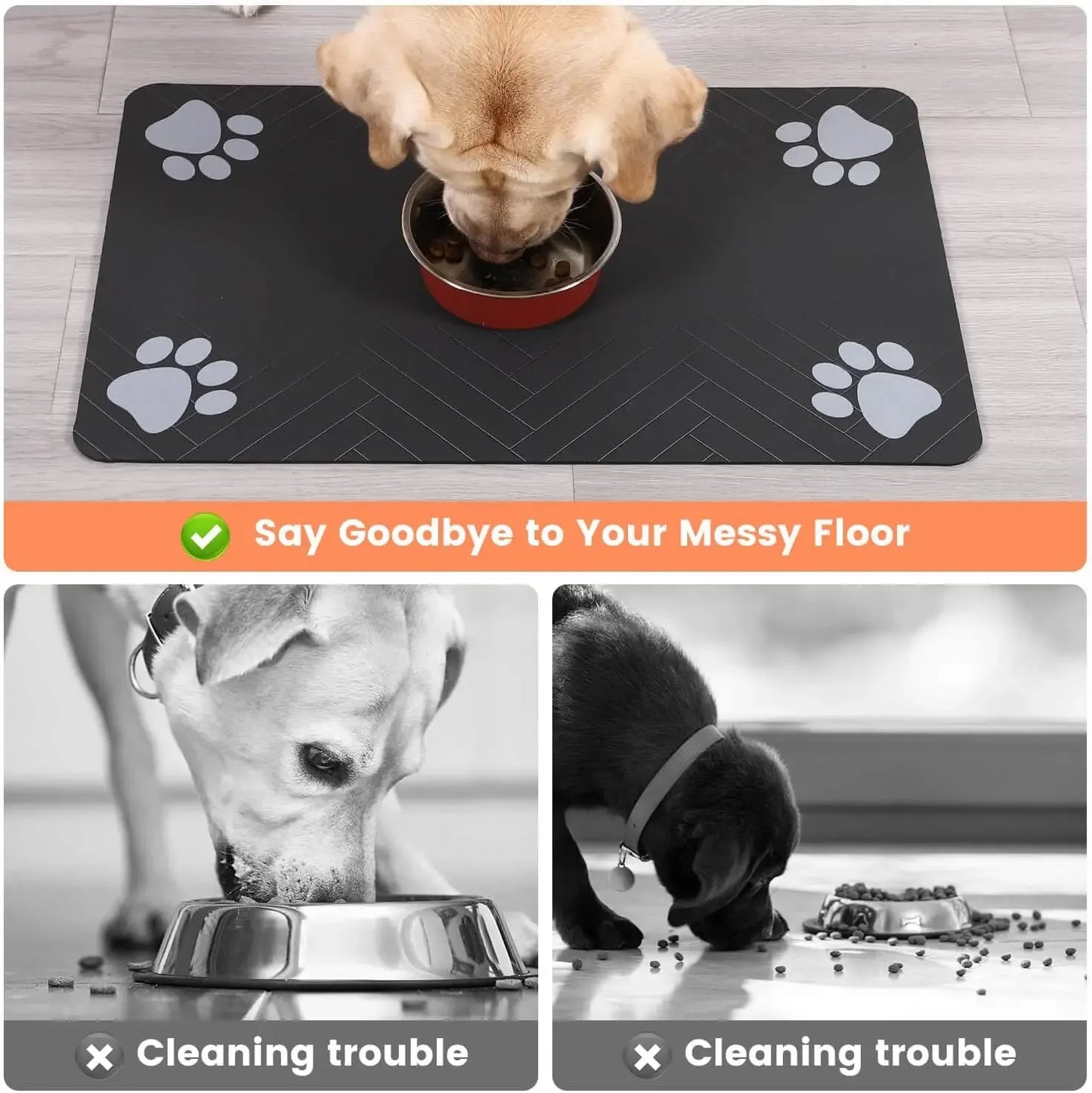 Absorbent Pet Feeding Mat – Waterproof Placemat for Dog & Cat Bowls