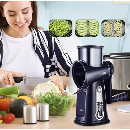 Kitchen Rotary Vegetable Slicer – Multifunctional Cheese Grater & Shredder