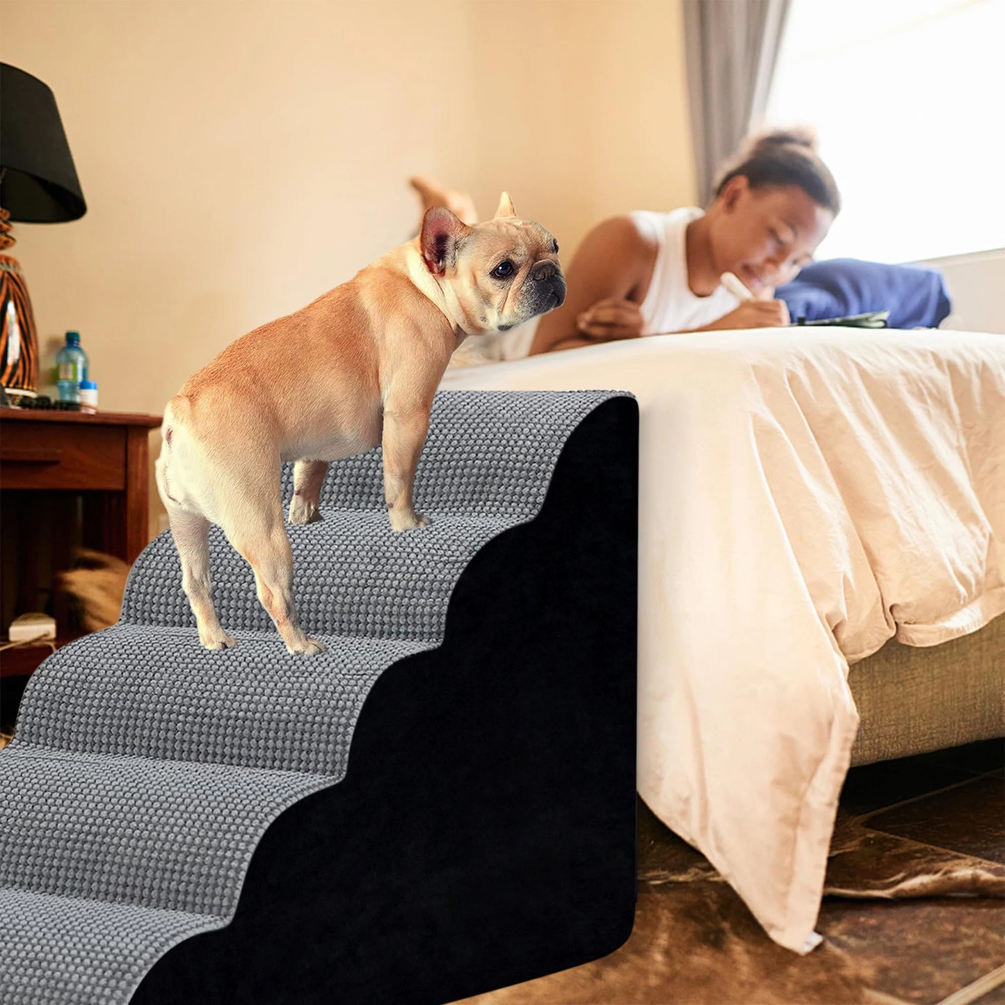 Non-Slip Pet Steps for Dogs & Cats – Removable & Washable Dog Training Stairs