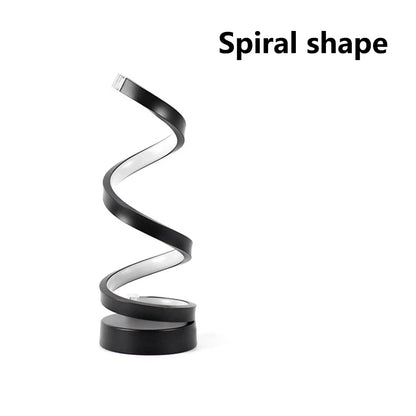 White RGB LED Table Lamp – Dimmable USB Night Light Spiral Snake Design