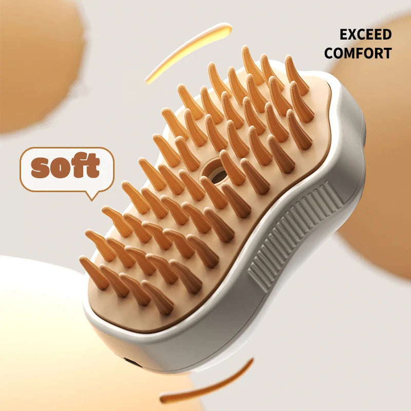 3-in-1 Pet Brush – Electric Spray Grooming Comb for Cats & Dogs
