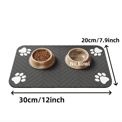 Absorbent Pet Feeding Mat – Waterproof Placemat for Dog & Cat Bowls
