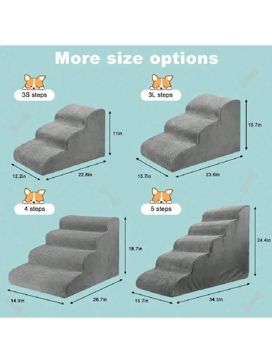 Non-Slip Pet Steps for Dogs & Cats – Removable & Washable Dog Training Stairs
